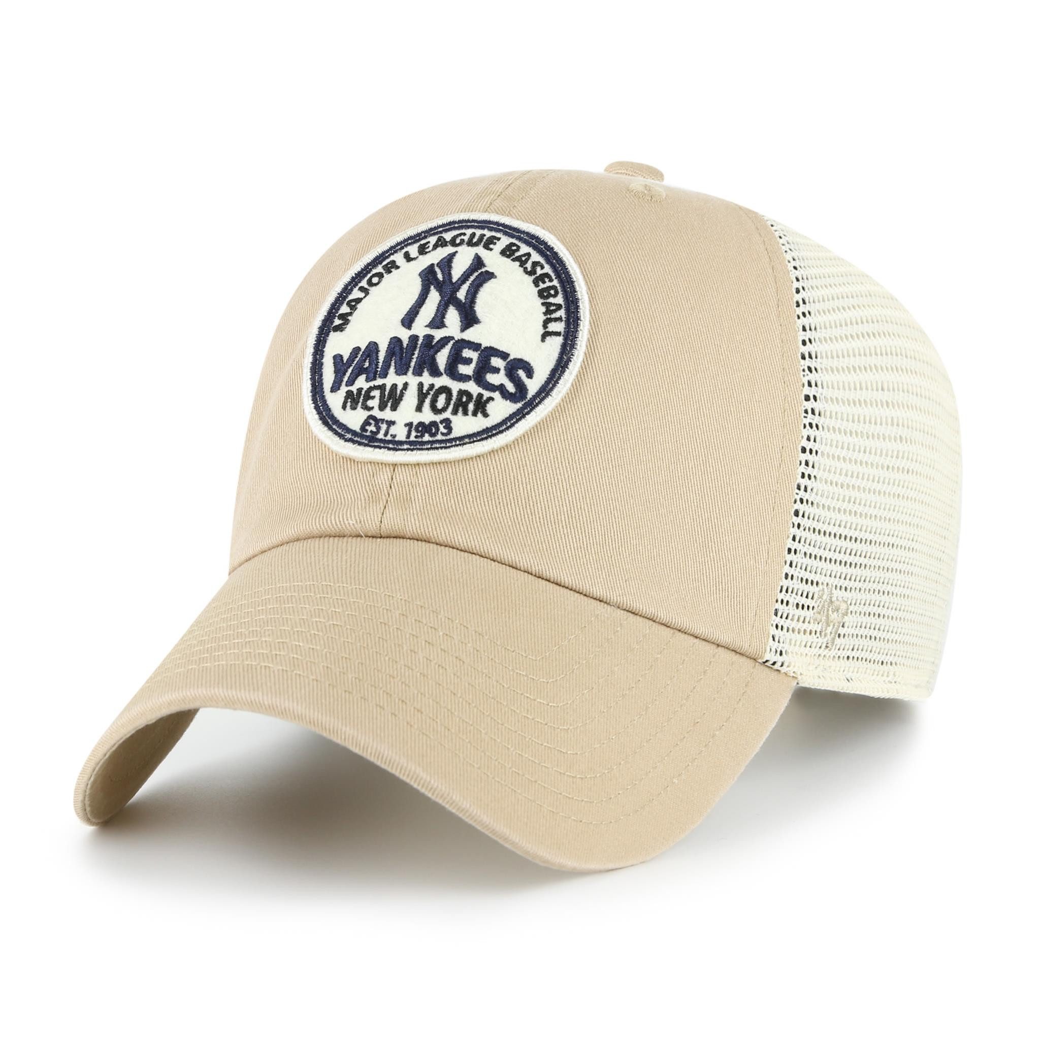 '47 Brand Baseball Cap '47 Brand Cap Felton '47 CLEAN UP New York Yankees Khaki (Basecap, Basecap, Meshcap, Clean Up Cap) Used-Look (Garment Wash)