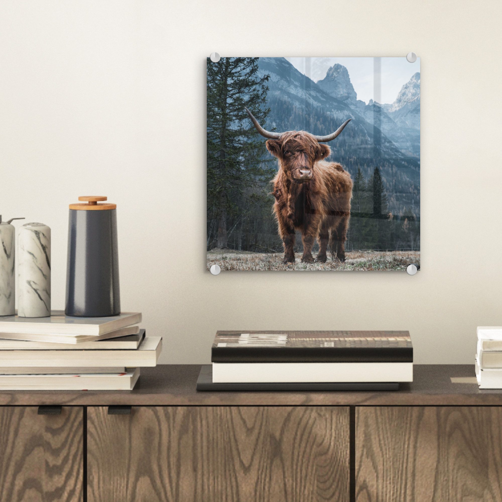 MuchoWow Acrylglasbild Schottische Highlander - Berg günstig online kaufen