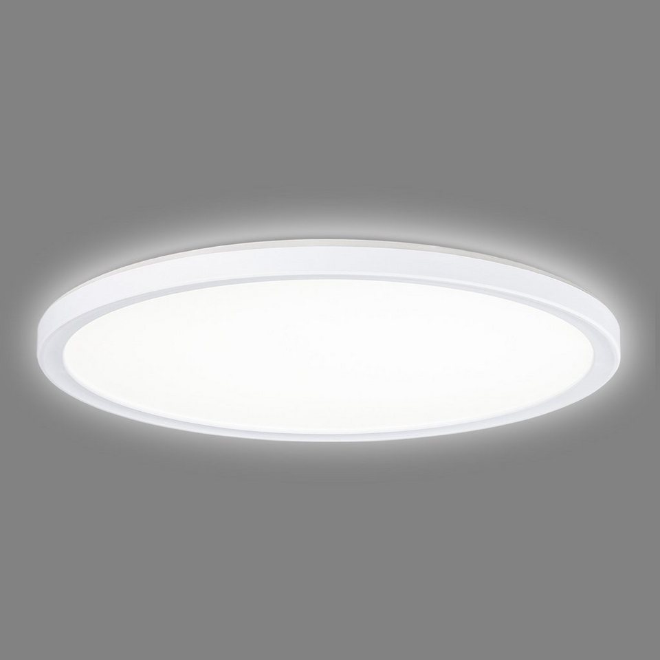 Navaris LED Deckenleuchte, LED fest integriert, LED Deckenleuchte mit  Hintergrundbeleuchtung - dimmbar - ultra flach, mit 3-Stufen Dimmer  (100%-50%-10%), für verschiedenste Räume