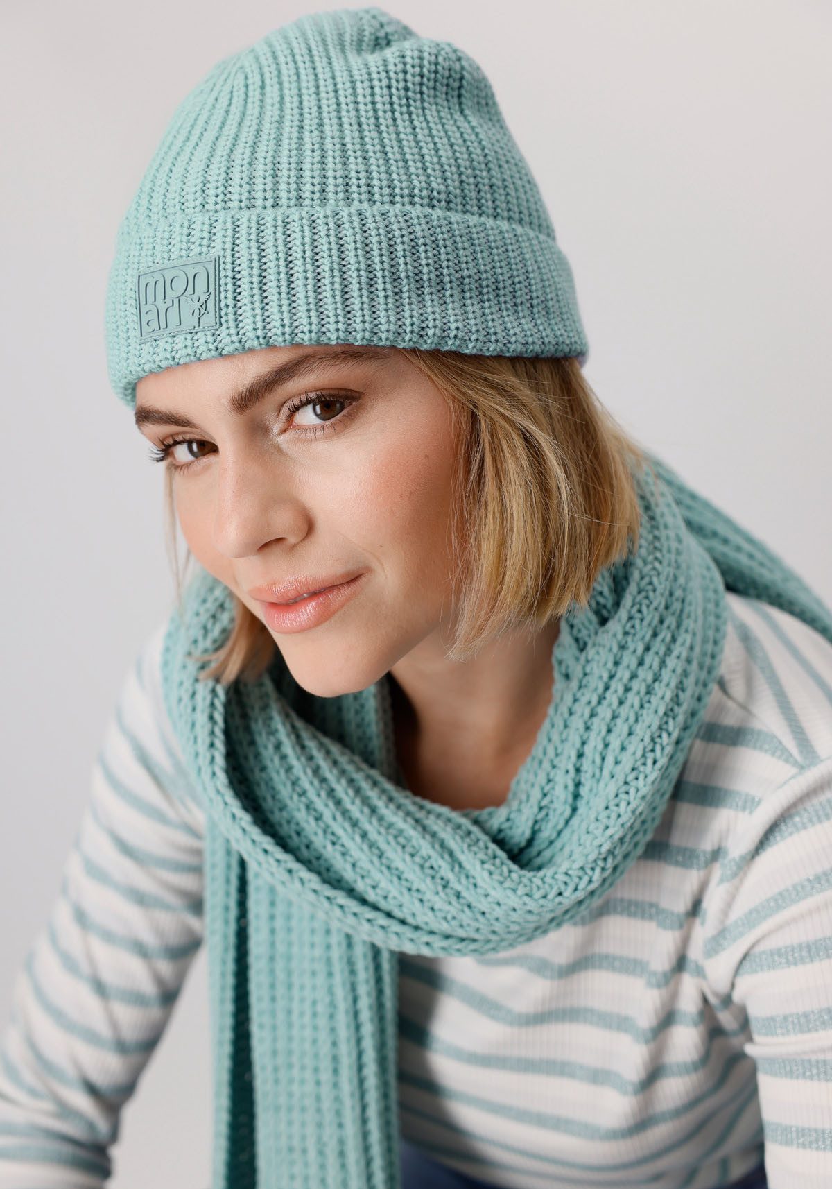 Monari Strickmütze mit Perlfangmuster