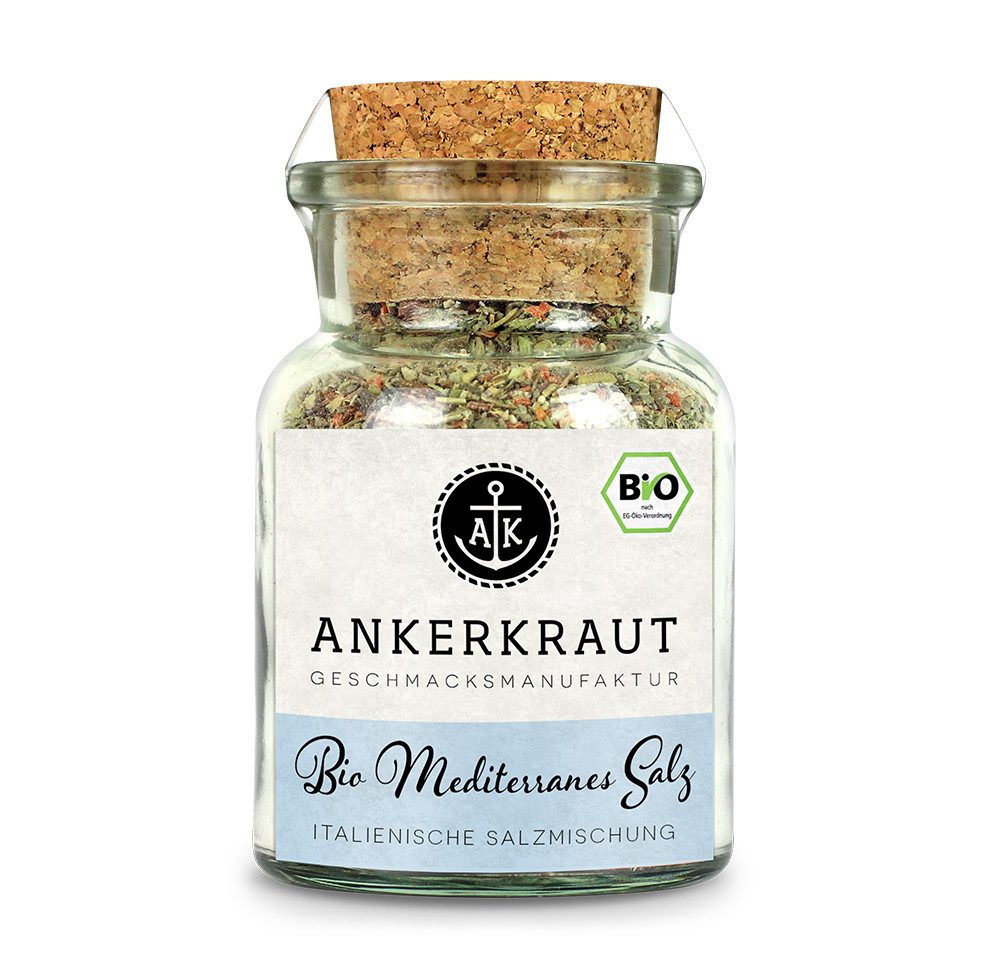 Ankerkraut Gewürz BIO Mediterranes Salz, BIO Mediterranes Salz, 120g im Korkenglas