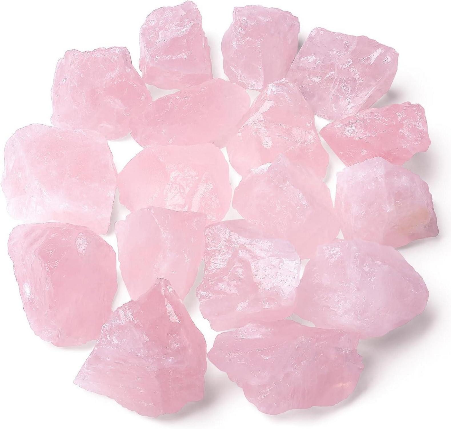 Edelstein Rosenquarz Naturstein Rohsteine Premium Kristall Heilung 200g