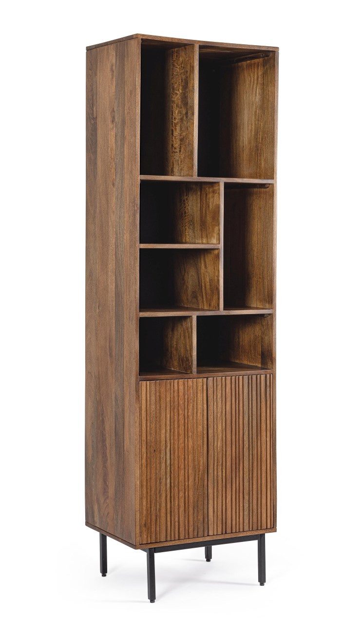 Feeling4Home Mehrzweckschrank Tadita aus Mangoholz, 55 cm Push-to-Open-System, Mit Stellschrauben