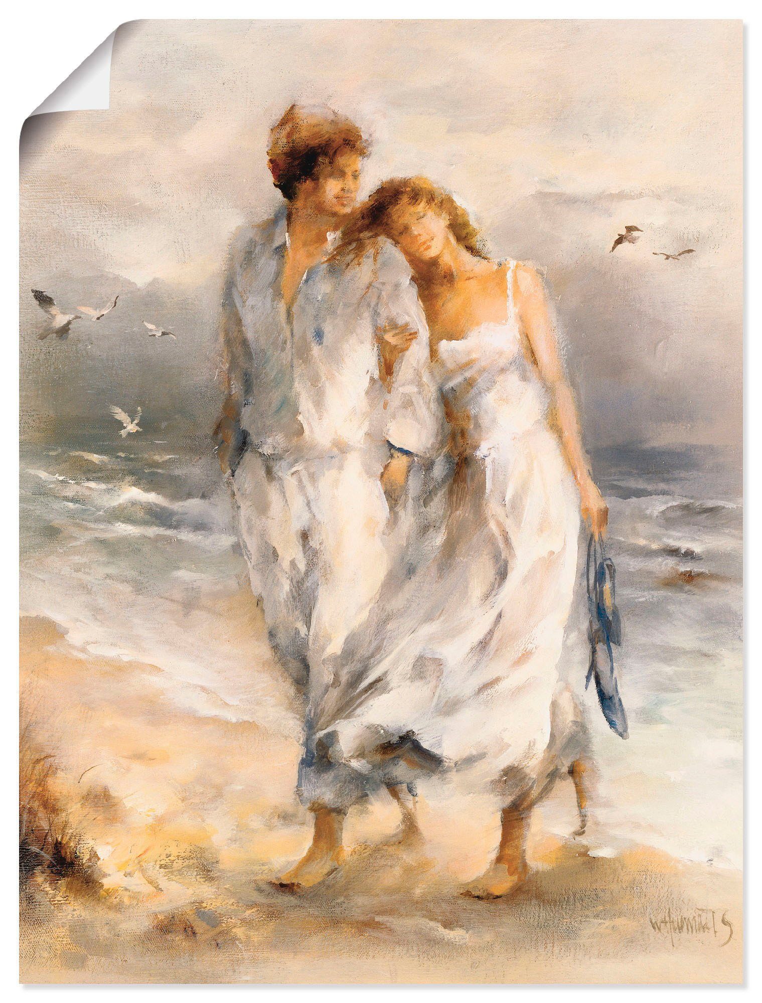 Artland Wandbild Verliebt, Paar (1 St), als Leinwandbild, Poster,  Wandaufkleber in verschied. Größen | Poster