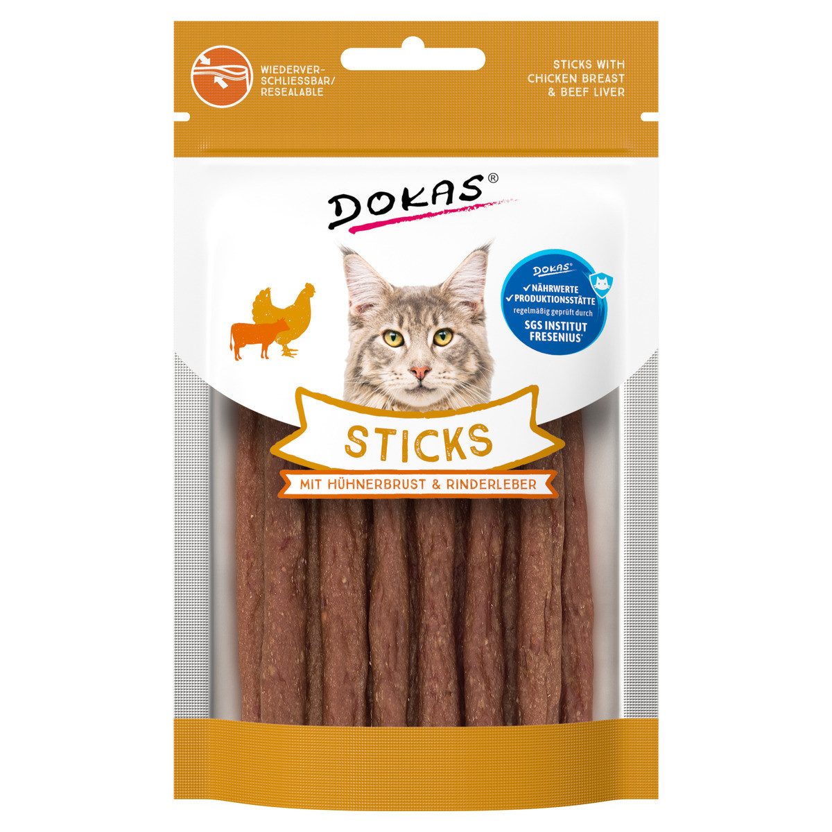 Dokas Sticks mit Hühnerbrust & Rinderleber 30 g