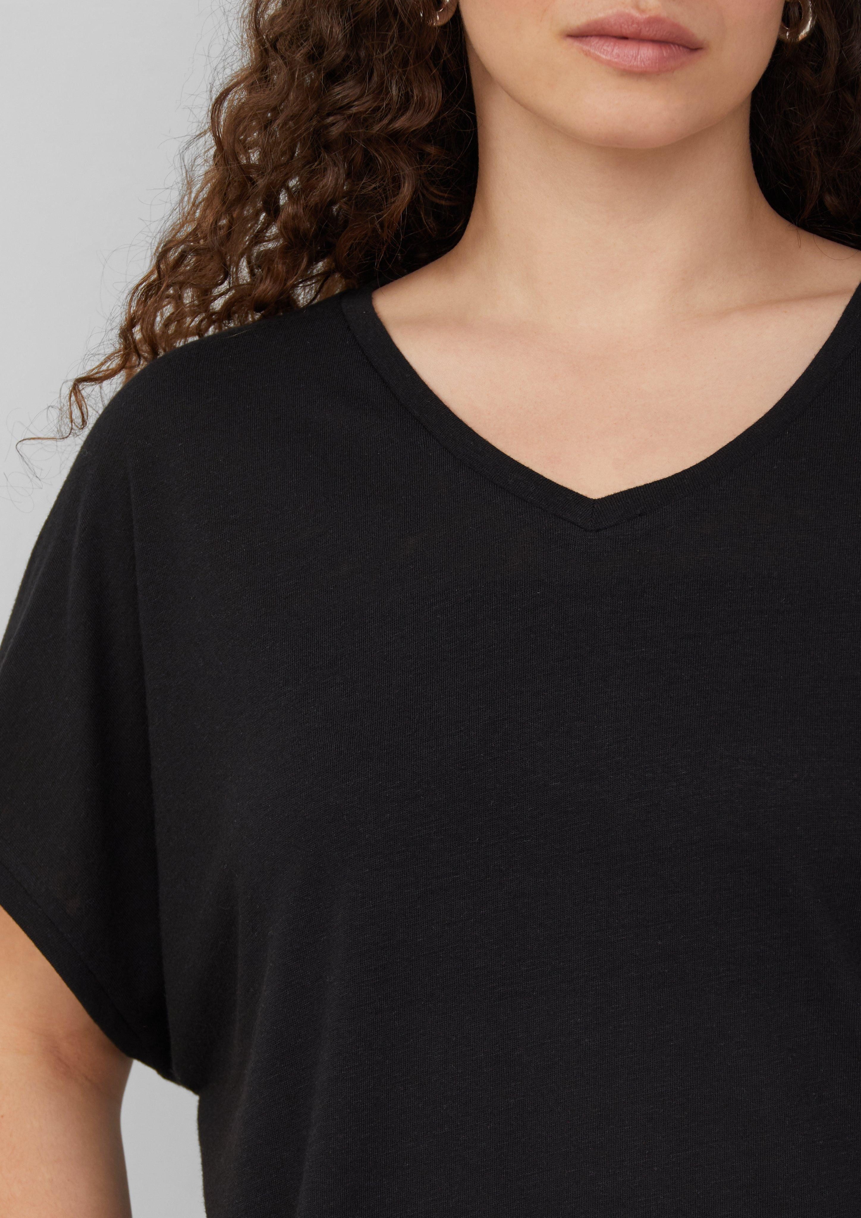 QS Kurzarmshirt Locker geschnittenes T-Shirt aus günstig online kaufen