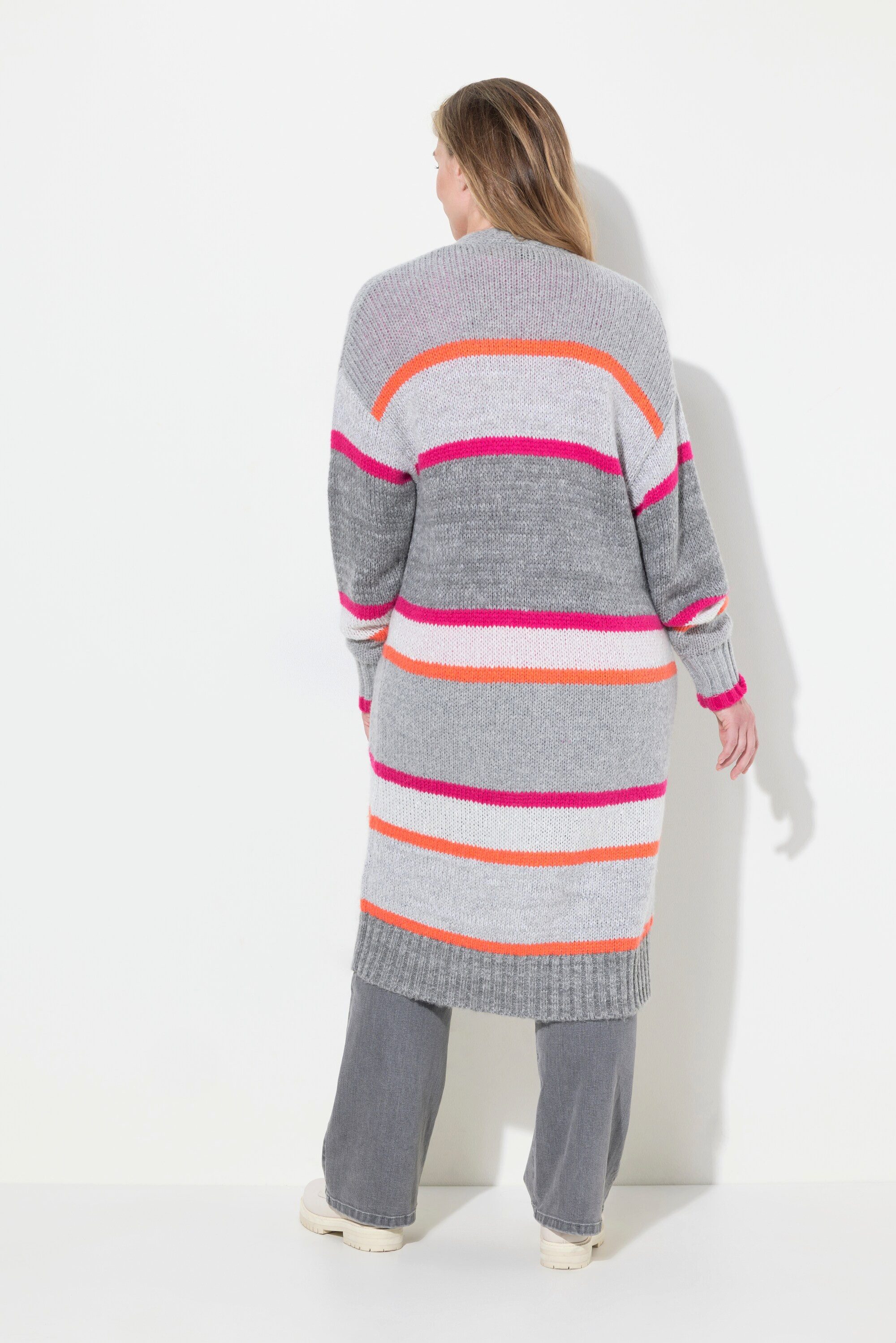 Laurasøn Strickjacke Long Strickjacke Knopfverschluss Langarm Taschen