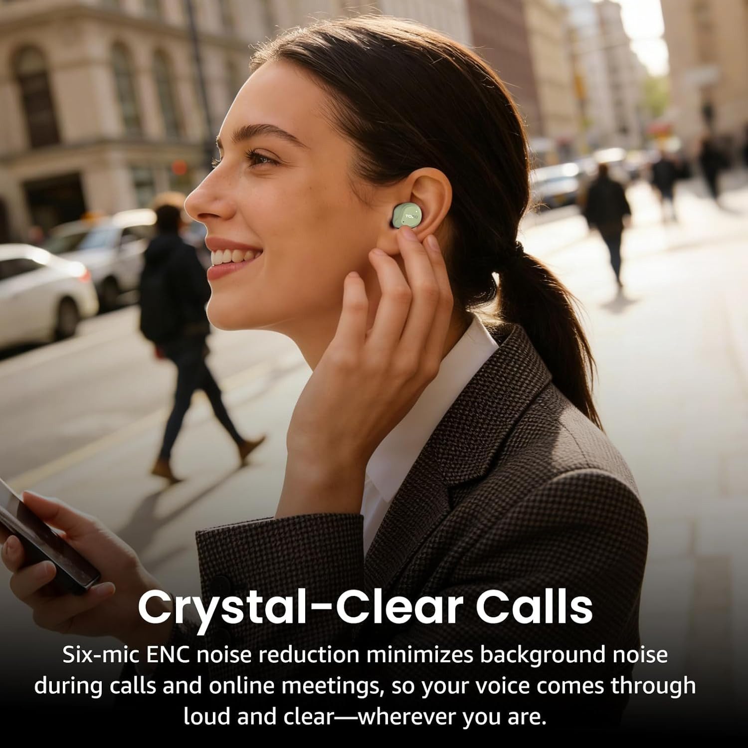 TOZO Bluetooth ANC 45dB Noise Cancelling, 60h Akku, IPX8 In-Ear-Kopfhörer (IPX8 wasserdichtes Design schützt zuverlässig vor Schweiß und Regen bei Sport, Fitness und Outdoor Aktivitäten, Kabellose Audio mit 6 Mikrofonen ENC, Tiefbass, App EQ Modi)