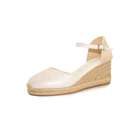 White Lady 940 offwhite Leder - Brautschuh Keilsandalette