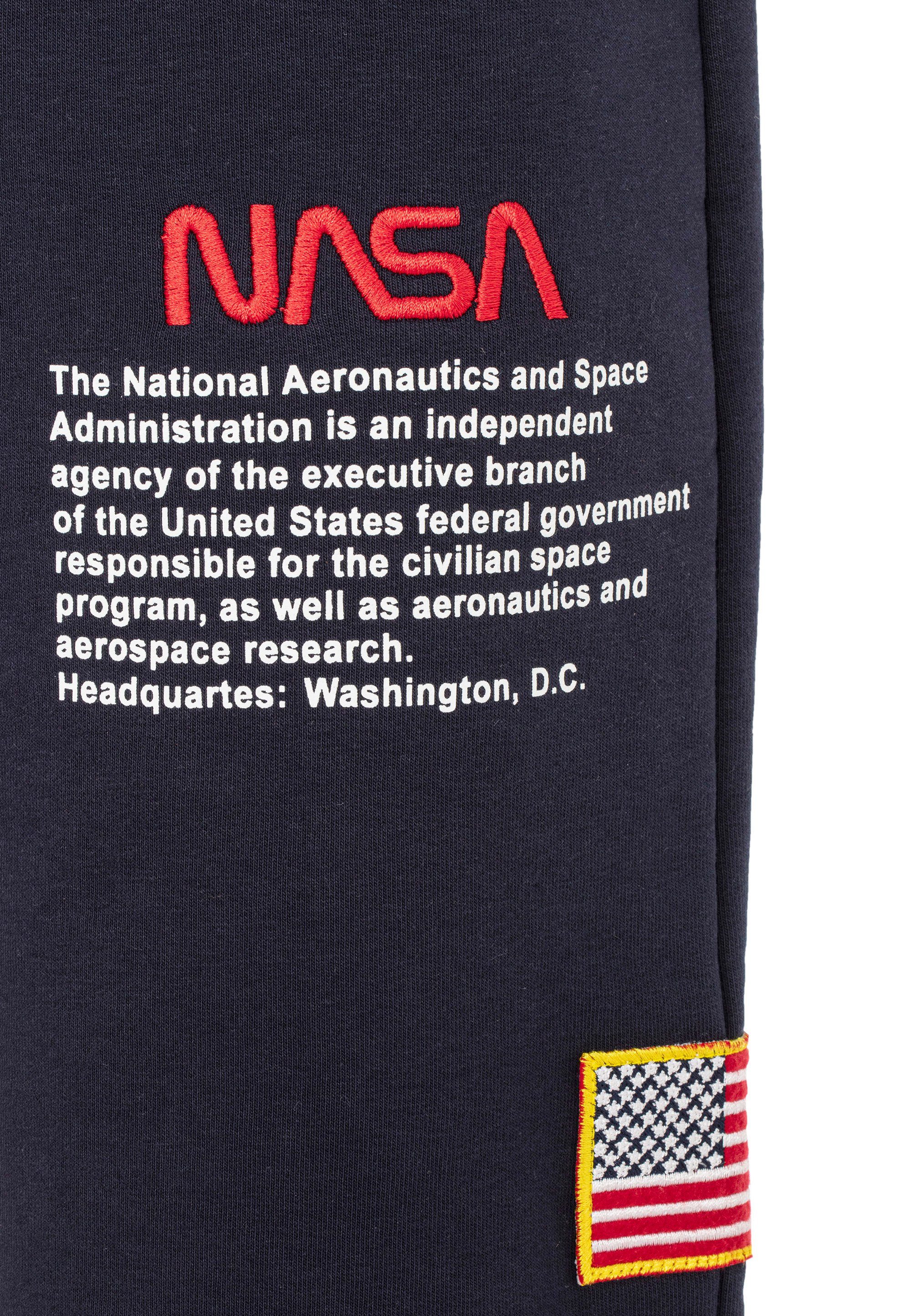 RedBridge Shorts Plano mit NASA-Motiv gesticktem dunkelblau