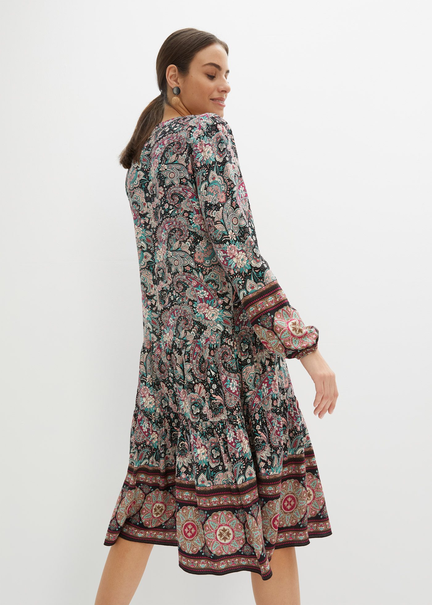 bonprix Tunikakleid für Festivals, aus Viskose, A-Linien-Passform, Kurzgröße