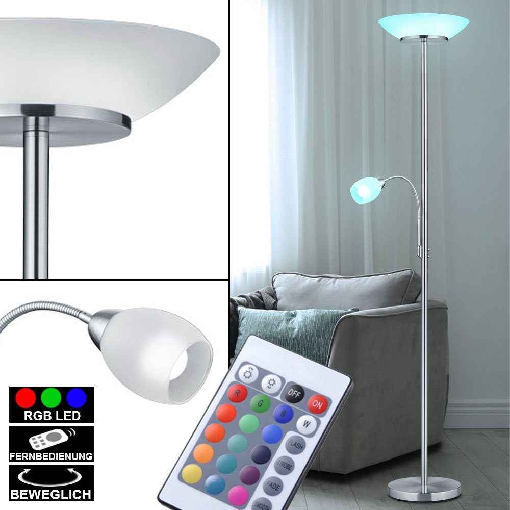 Design 6 Watt RGB LED Steh Leuchte Stand Lampe Farbwechsler Fernbedienung Dimmer