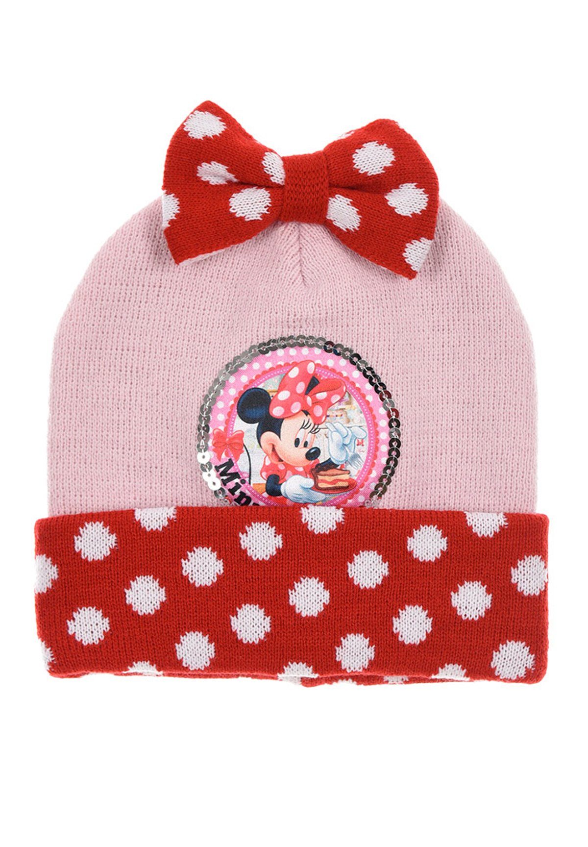 Disney Winter-Mütze Minnie Mädchen Maus Beanie Mini Mouse