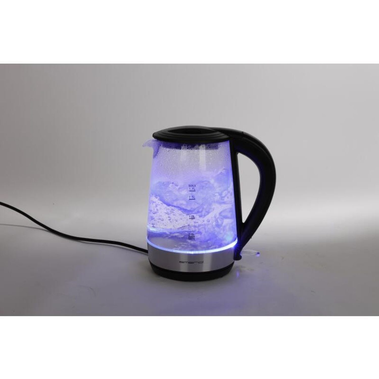 Emerio Wasserkocher Glas Wasserkocher Kettle Beleuchtung Kabellos Kü Erwärmen Tee LED 1,7L