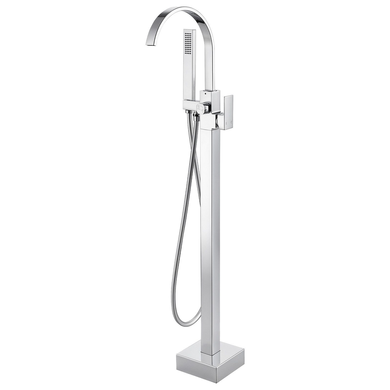 HOMELODY Wannenarmatur freistehende Wannenarmatur Messing mit Handbrause & Wasserfall freistehende Badewanne Armatur,Mischbatterie Badewanne, Wasserhahn Bad