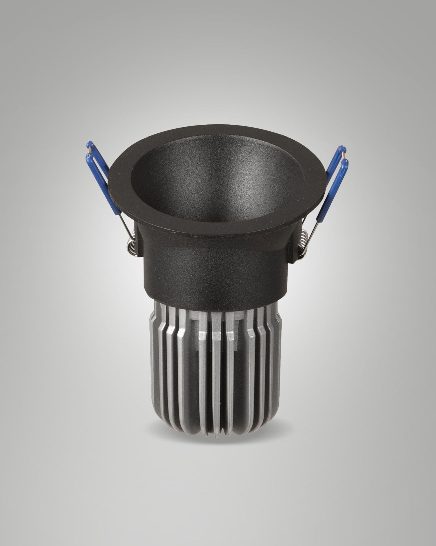 Licht-Erlebnisse Einbauleuchte JALUR, LED fest integriert, Warmweiß, LED Dimmer Aluminium D: 8,2 cm IP40 Schwarz rund 2700 K 1220 lm