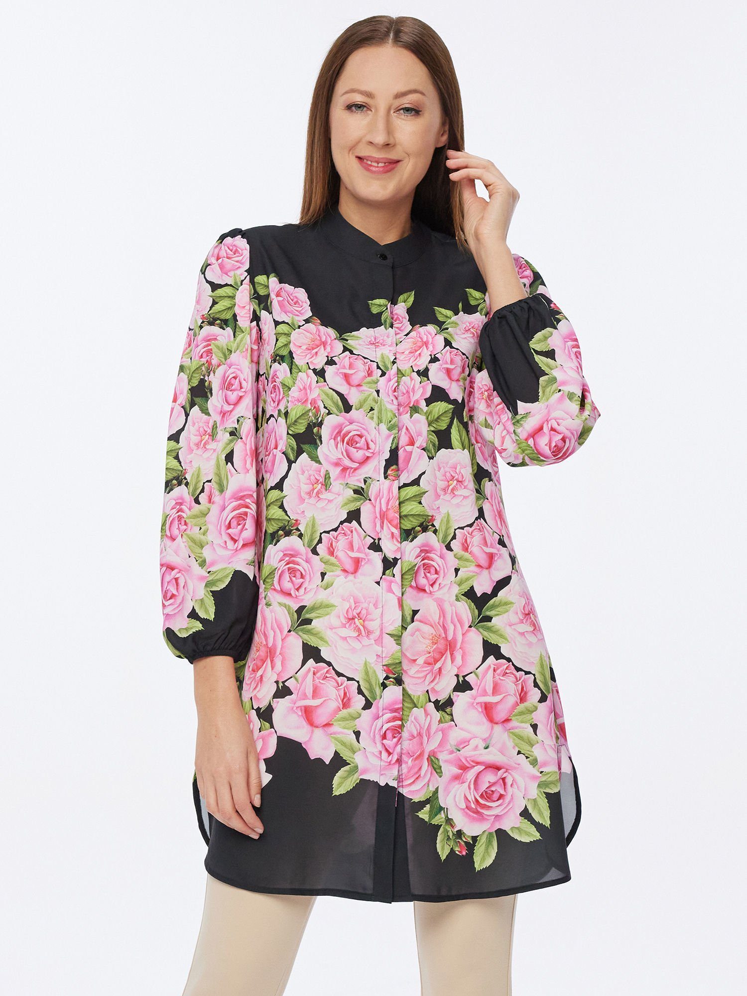 Sarah Kern Longbluse Shirtkleid figurbetont mit günstig online kaufen