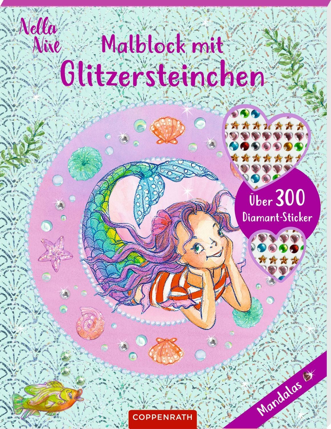 Malblock mit Glitzersteinchen: Mandalas / diverse