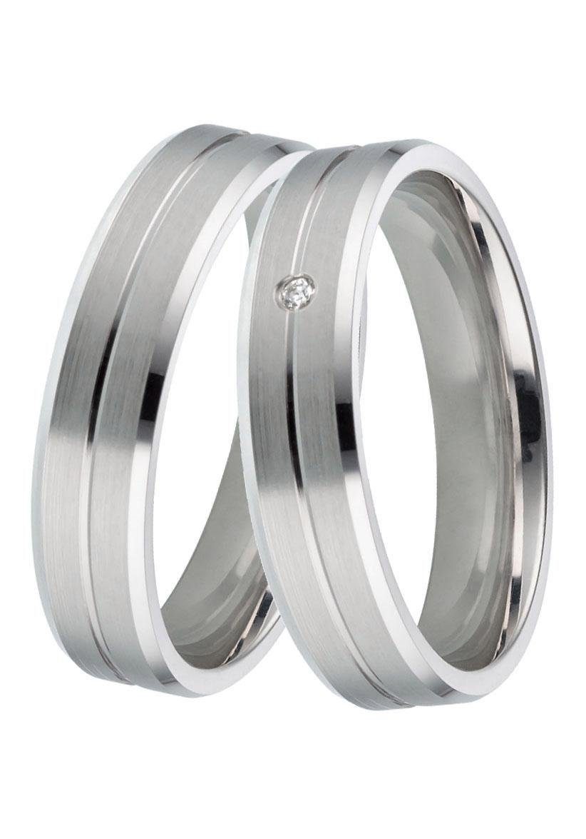 DOOSTI Trauring Schmuck Geschenk Silber 925 Trauring Ehering Partnerring LIEBE, Made in Germany, mit o. ohne Brillant