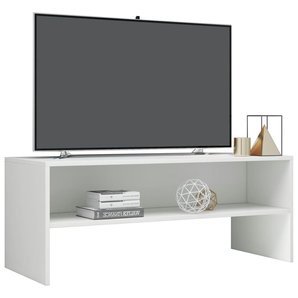 TV-Schrank furnicato Holzwerkstoff Hochglanz-Weiß 100x40x40 cm
