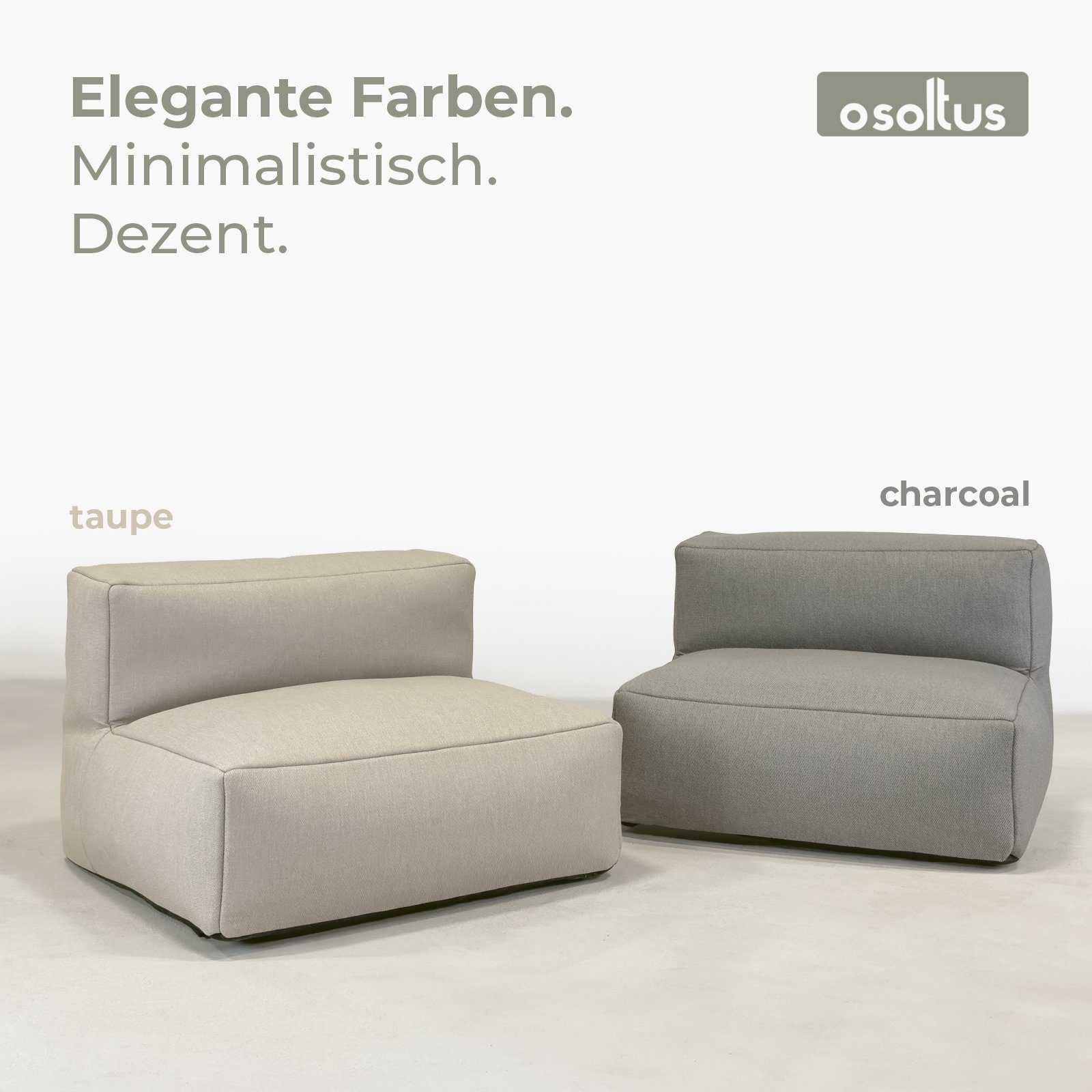osoltus Garten-Essgruppe osoltus Premium Modular Sitzelement Axroma Olefin Taupe Beige