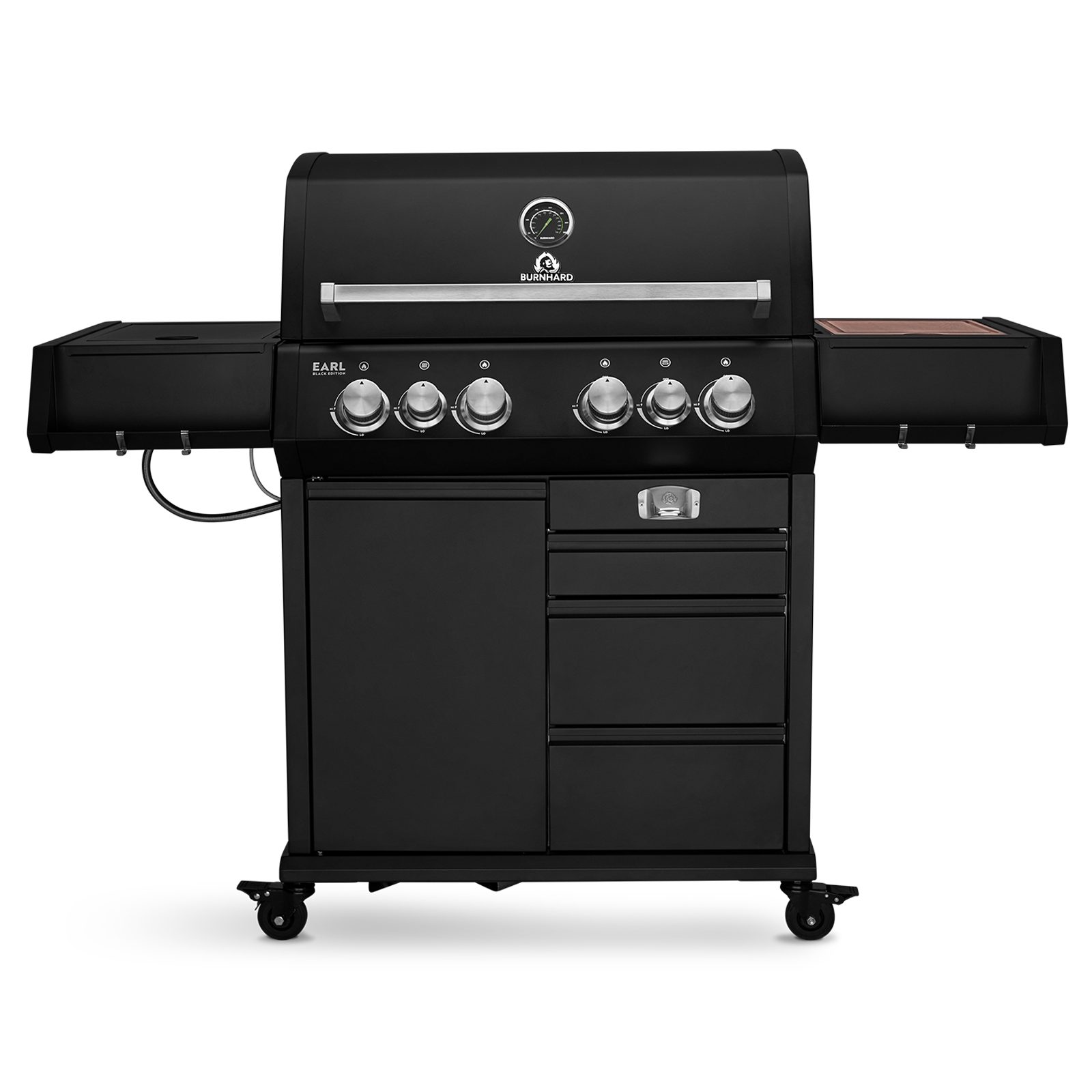 BURNHARD Gasgrill Earl, mit Heckbrenner 3,5 kW & Infrarotbrenner 4,5 kW, inkl. Gusseisen Grillrost