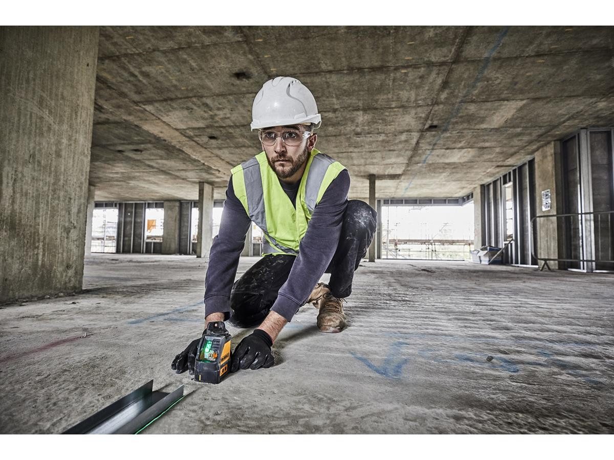 DeWalt Kreuzlinienlaser gruen, (Set), Reichweite: 20 m, Selbstnivellierung bis ±4°