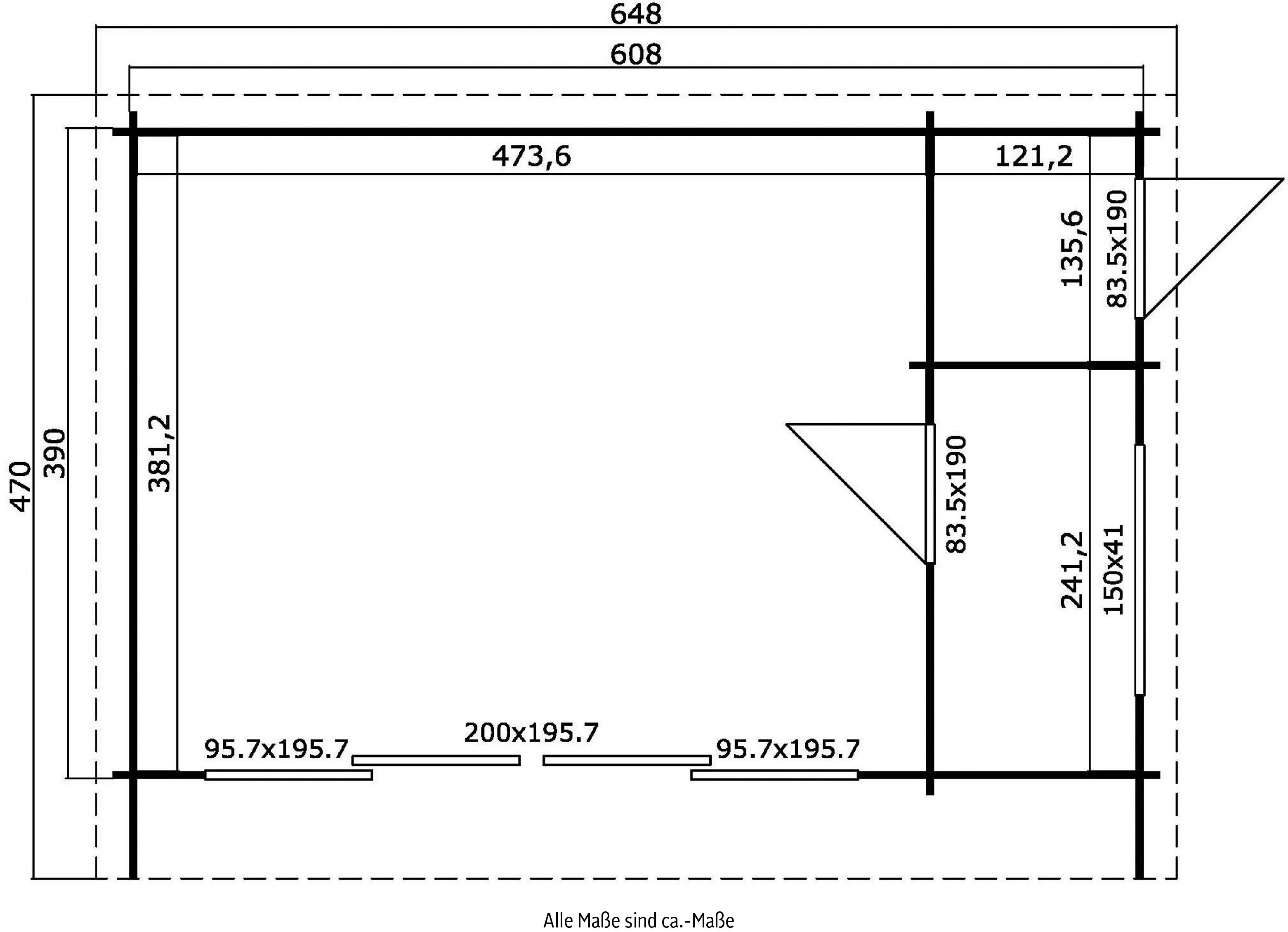 MAJA 648x470 JAVA, (Set, verlegen) LASITA BxT: schwedenrot cm, Gartenhaus zum Fussbodenbretter inkl.