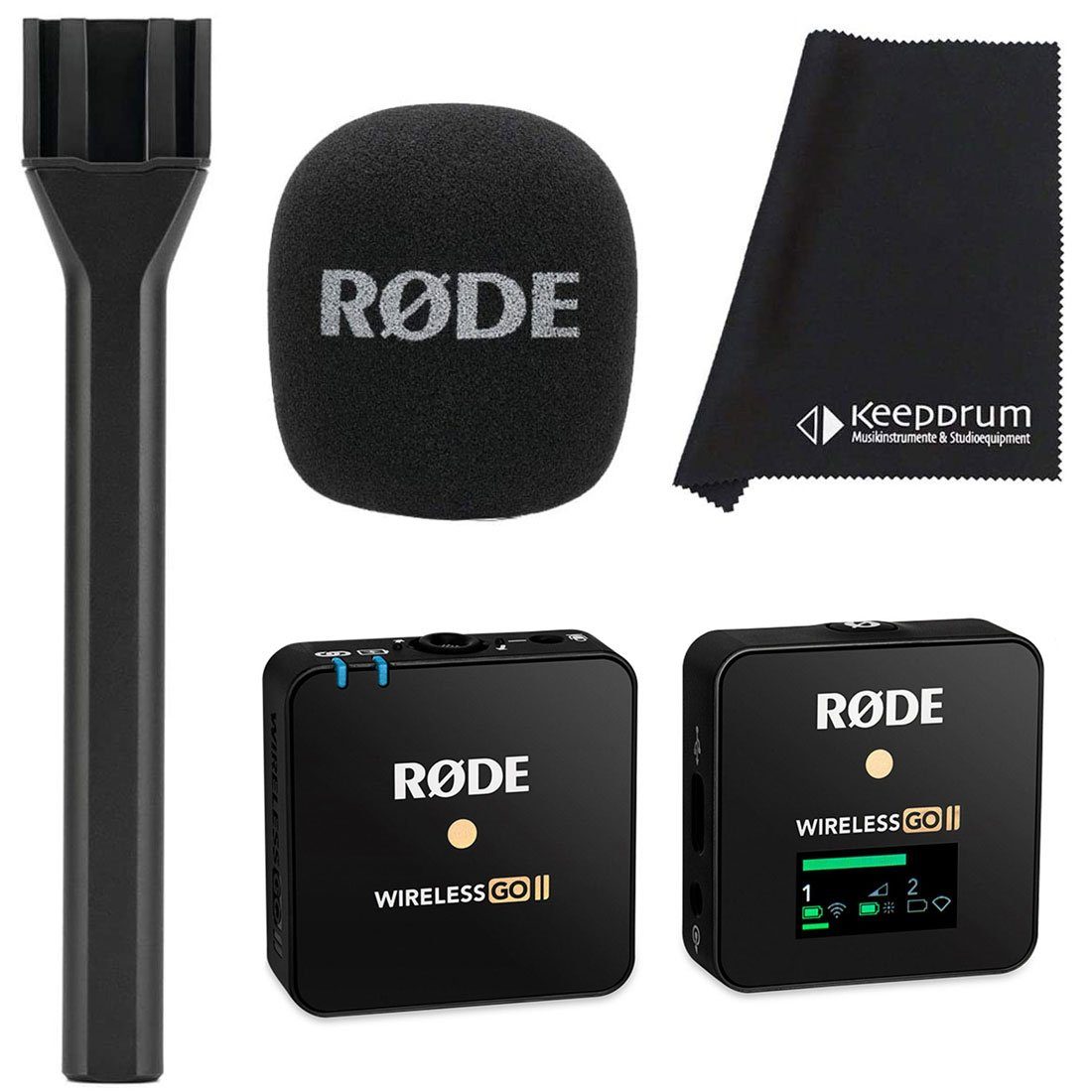 Rode Wireless GO II Single mit Interview GO und Tuch Digitales Aufnahmegerät