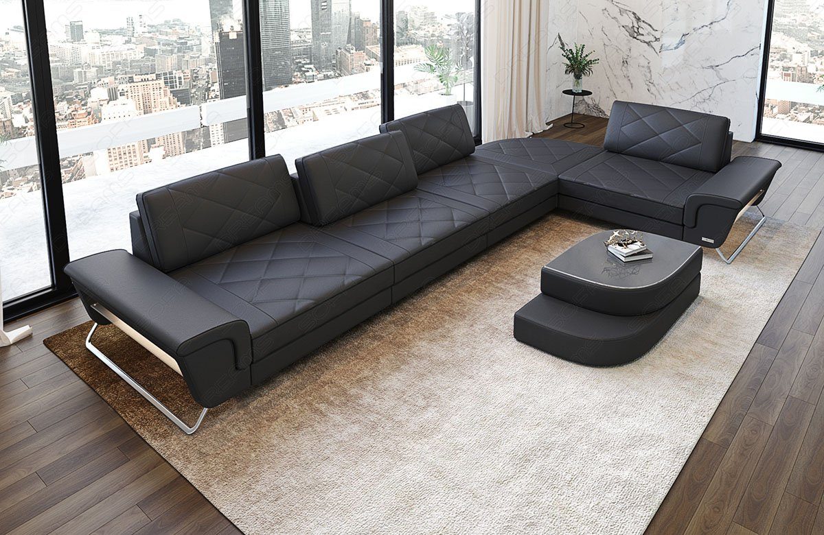 Ecksofa Leder Designer Eckcouch Rotello L Form Luxus Ledersofa