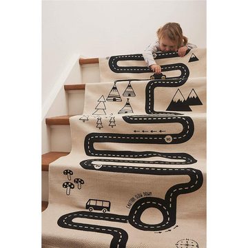 Kinderteppich Adventure Rug, OYOY, Kinderteppich, Straßenteppich, Spielteppich, 180 x 70 cm, Autoteppich