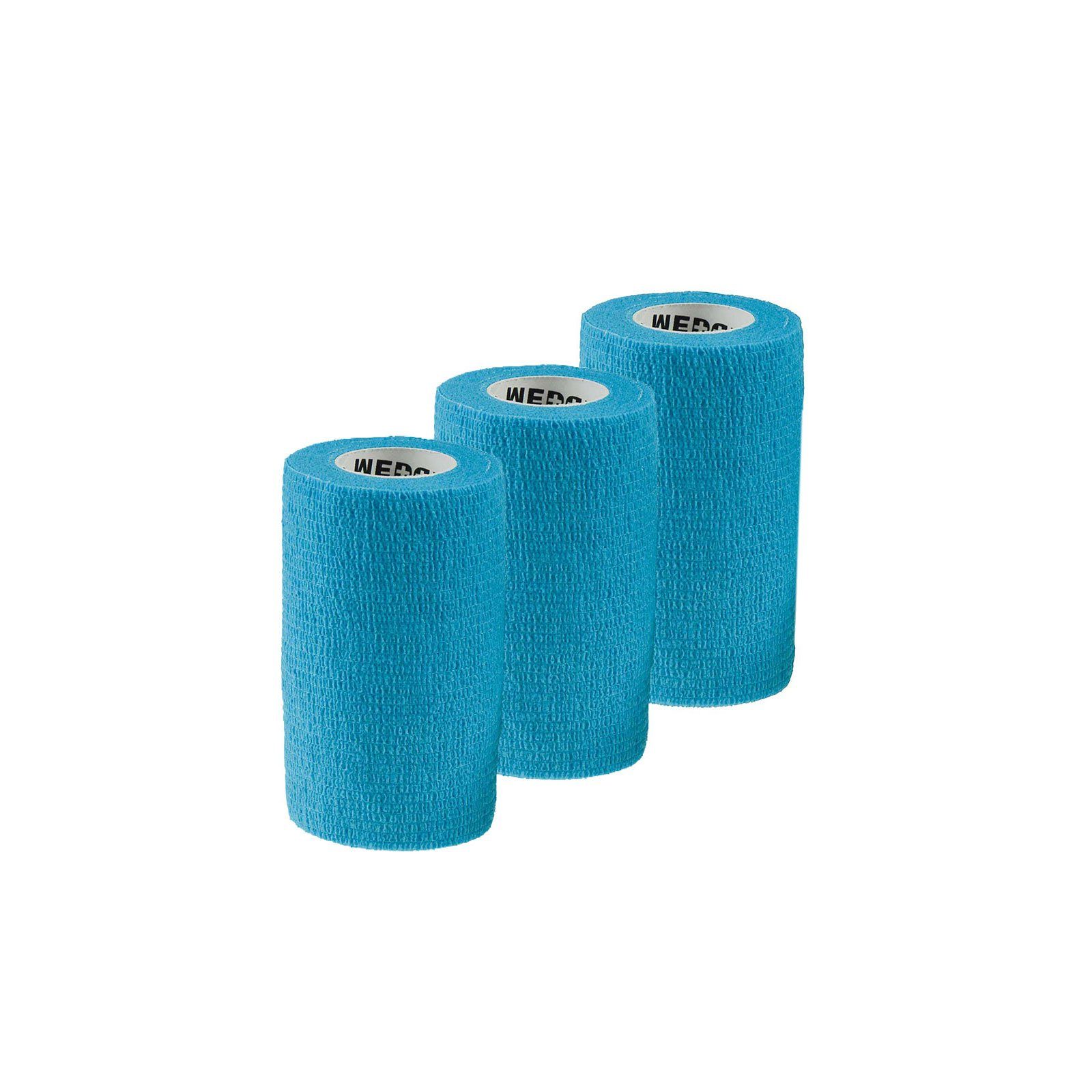 meDDio Pferdebandage 1/3/6 Haftbandagen Größe+Farbe wählbar - selbsthaftende Bandage, 3 Stück 10 cm light blue