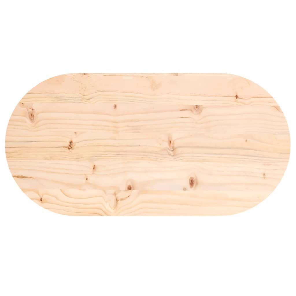 furnicato Oval St) Tischplatte (1 70x35x2,5 Massivholz cm Kiefer