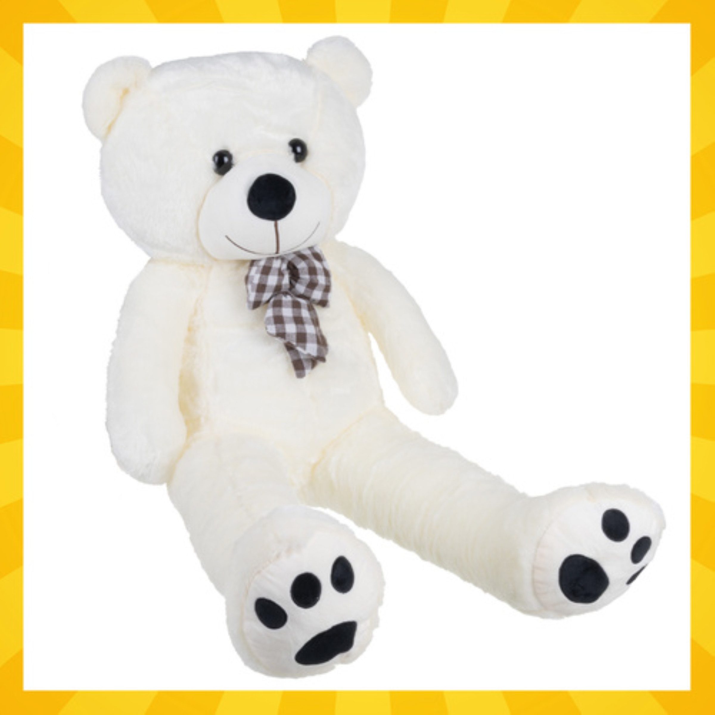 KRUZZEL Kuscheltier Teddybär 100 cm Kuscheltier Plüschtier für Kinder und Erwachsene (Teddybär Kuscheltier 100 cm Plüschtier mit Schleife für Kinder, Plüschtier Teddybär 100 cm weich mit Schleife für Kinder), Großformatiges Kuscheltier Dekorative Schleife