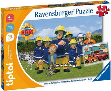 Ravensburger Puzzle tiptoi® Puzzle für kleine Entdecker: Feuerwehrmann Sam, 24 Puzzleteile, Made in Europe, FSC® - schützt Wald - weltweit