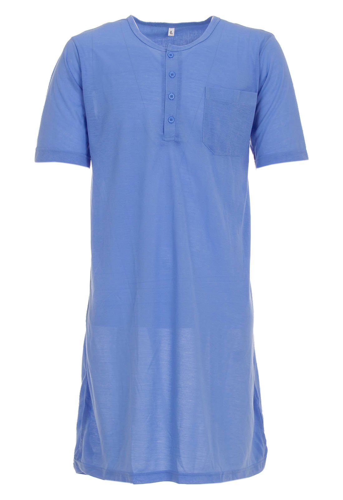 Lucky Nachthemd Nachthemd Kurzarm - Uni blau
