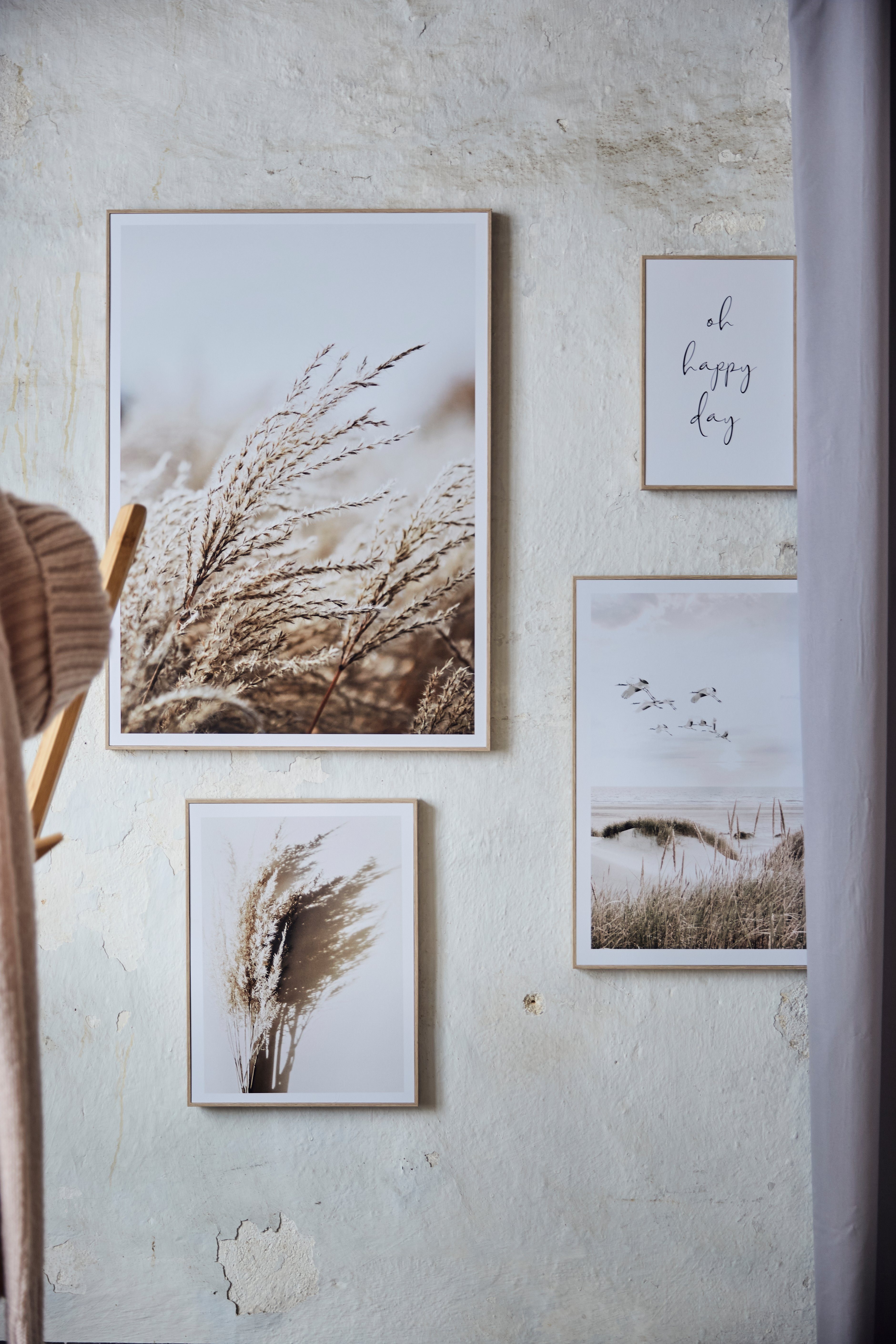 St) Happy Schönen Wandbild (5 Strand - Trockenblume, - Reinders! day - Tag Kraniche