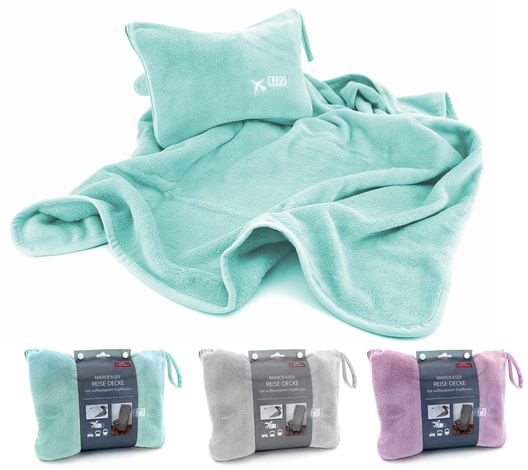 heimtexland Reisekissen Reise-Set Reisedecke und Nackenkissen aufblasbar, T günstig online kaufen