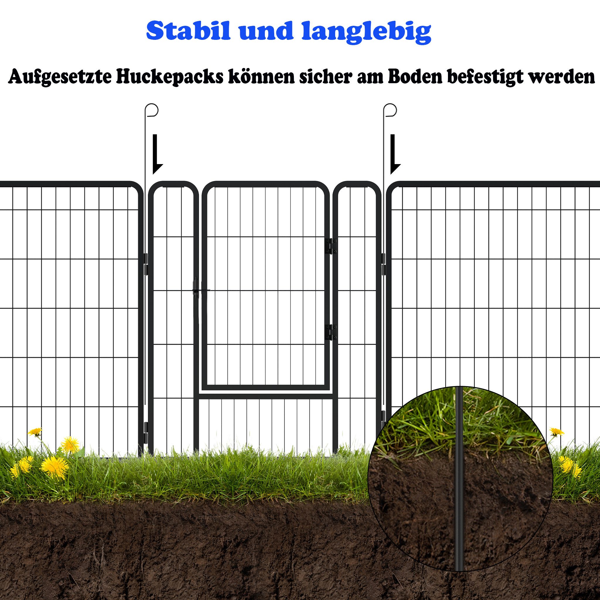 FIVMEN Freigehege Freilaufgehege Welpenauslauf faltbares Tierlaufstall mit Tür, Automatische Verriegelung für Hunde, Kaninchen, Kleintiere