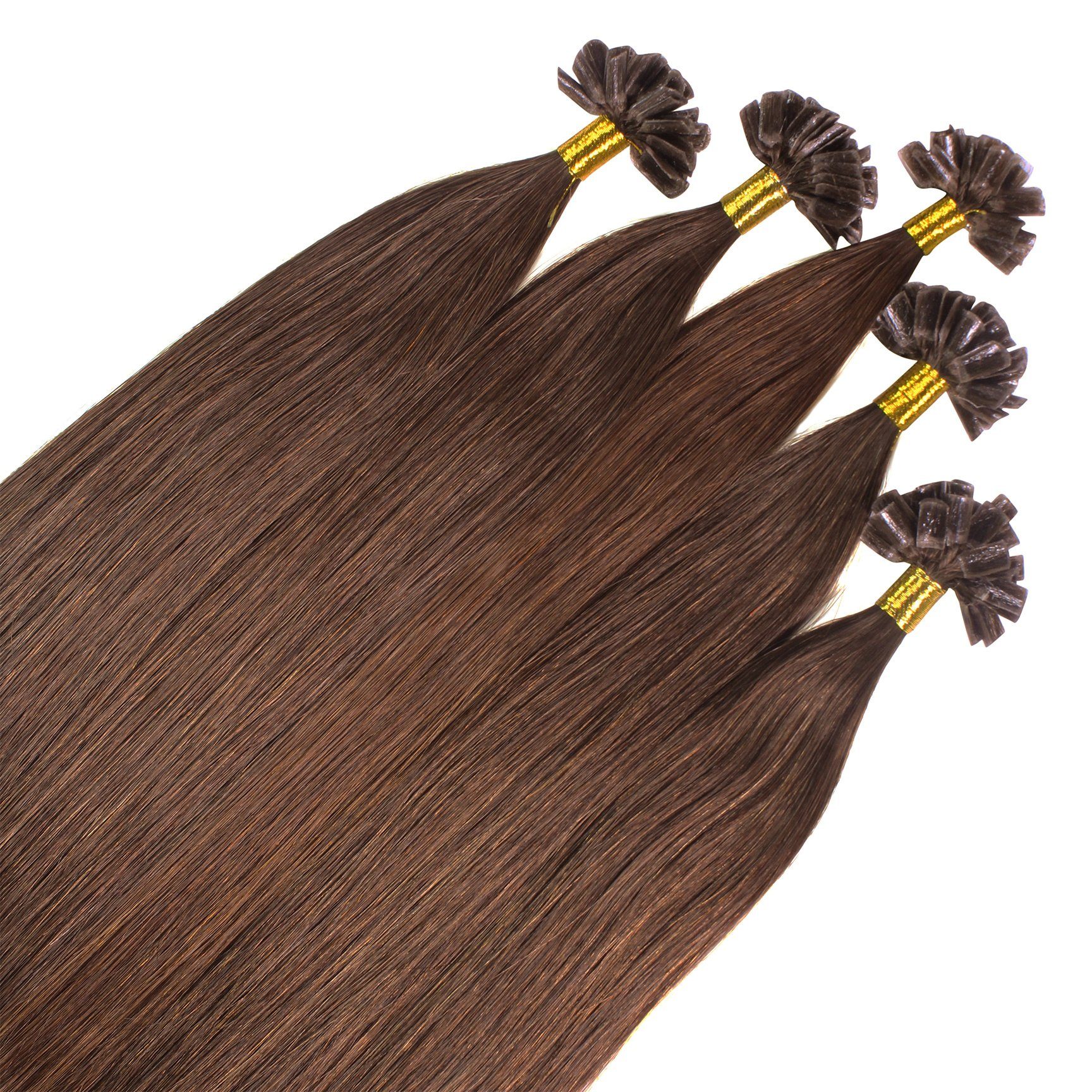 hair2heart Echthaar-Extension Premium Bonding Extensions #6/3 Dunkelblond Gold 40cm