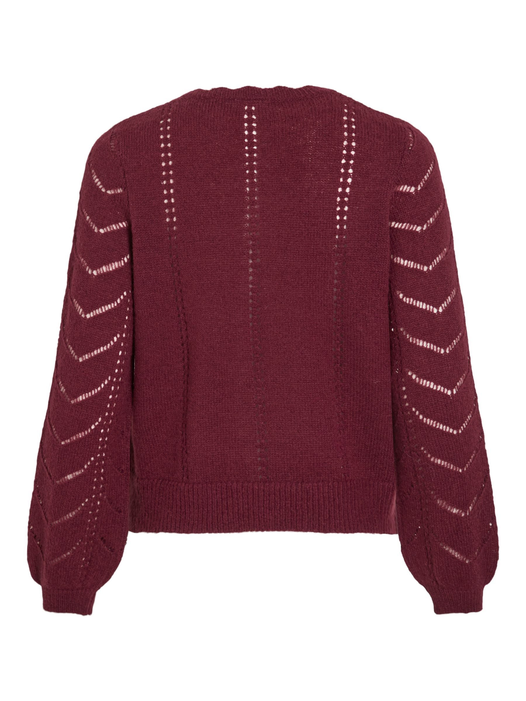 Vila Cardigan Eleganter Strick mit Perlenknöpfen und Strukturmuster (1-tlg) VITULI O-NECK L/S DETAIL KNIT CARDI/PB