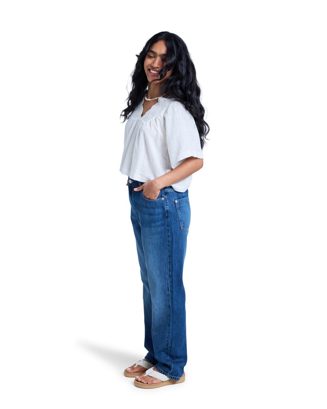 Roxy Relax-fit-Jeans London Aqua Mirage