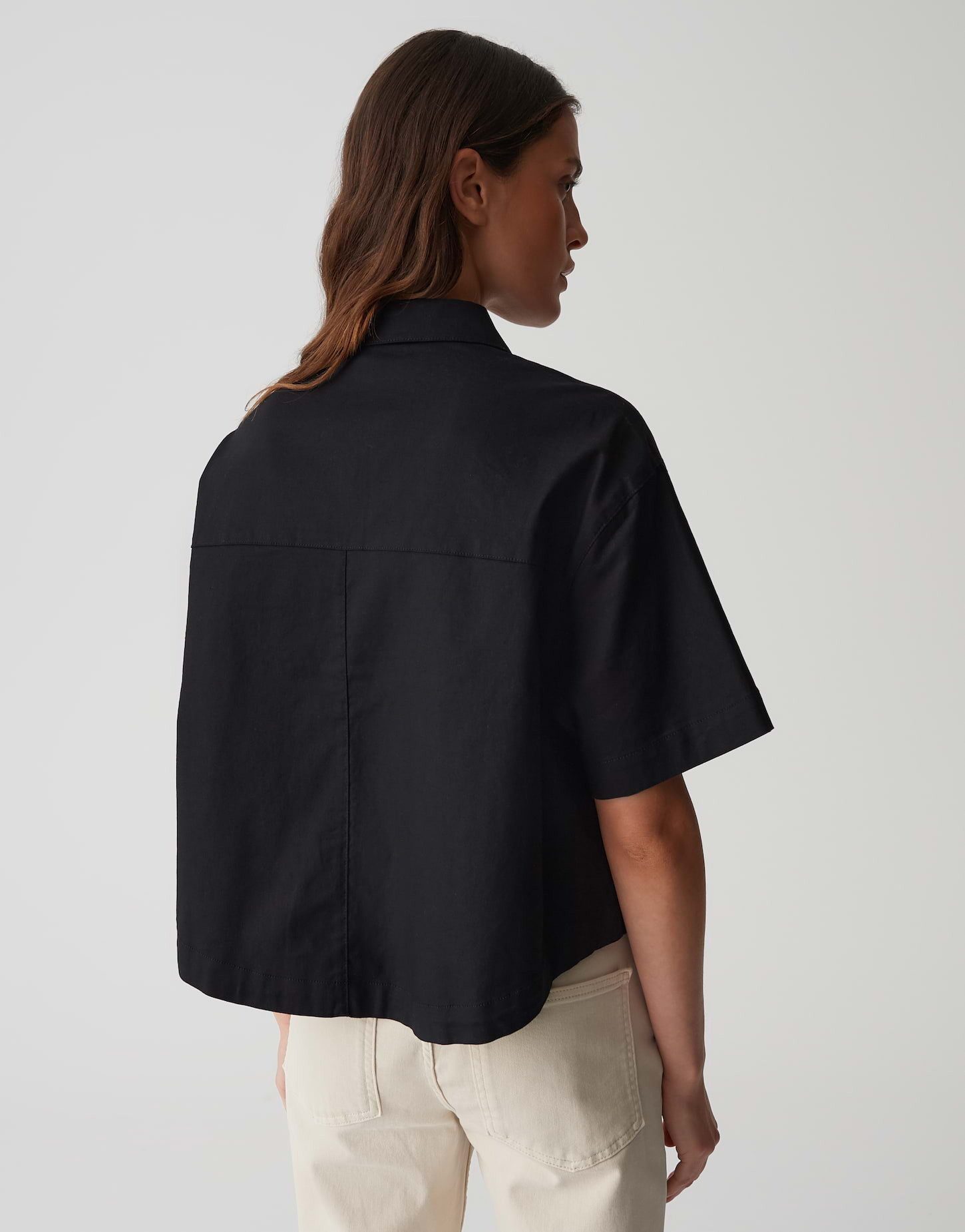 OPUS Kurzarmbluse FRINGO Boxy Fit aus Leinen Mix günstig online kaufen