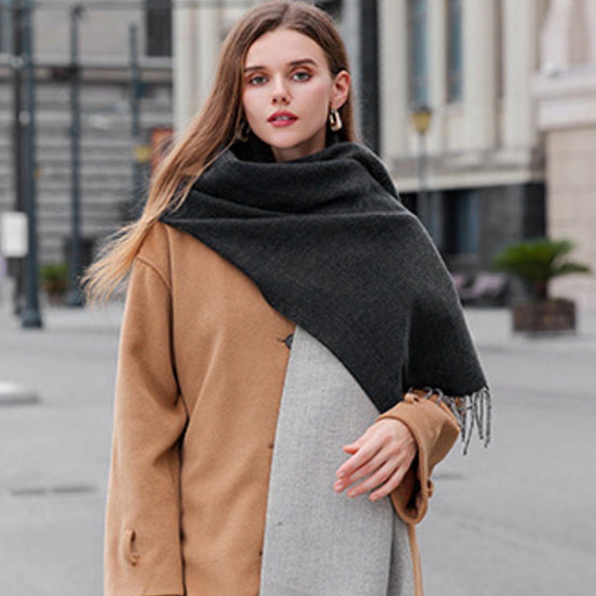 Damen Schal Stola Winter für Frauen Jormftte Modeschal abendkleid Schal Für Schwarz Warme Schals