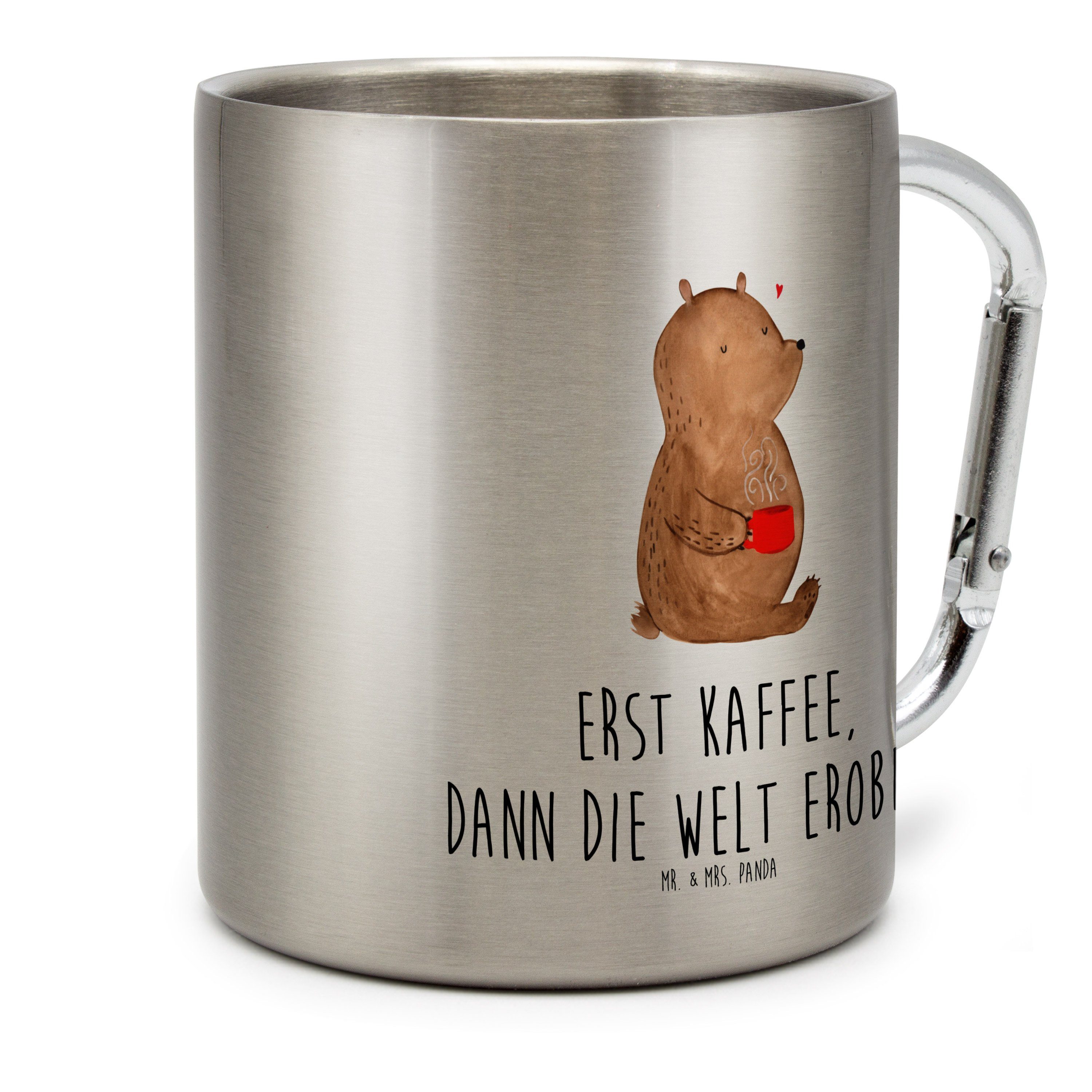 Mr. & Mrs. Panda Tasse Bär Kaffee, Thermobecher, Transparent, Coffee, thermotasse, Bären, Mo, Edelstahl, Reisebecher Isolierbecher Bären