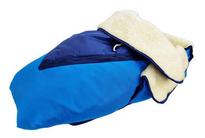 ERST-HOLZ Schlitten 24.30W-blau, Fußsack Lammwolle Winterfußsack Schlittensack für Schlitten Kinderwagen V-24.30W