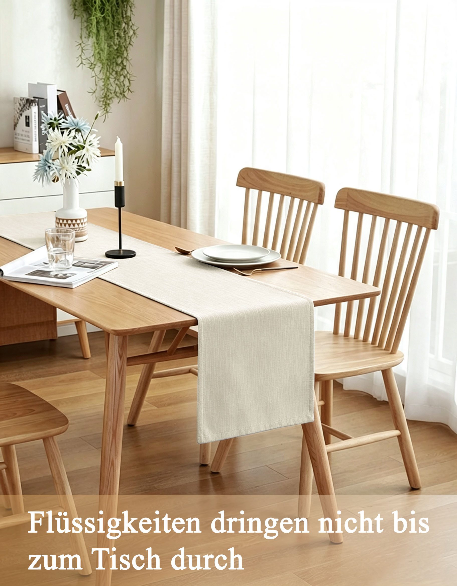 OTTO home Tischläufer Ozzie, 1 Stück in Leinenoptik, verschiedene Größen, Dekoration (1-tlg), Formstabil & pflegeleicht, gewebtes Design, uni, Dekoration, Esszimmer