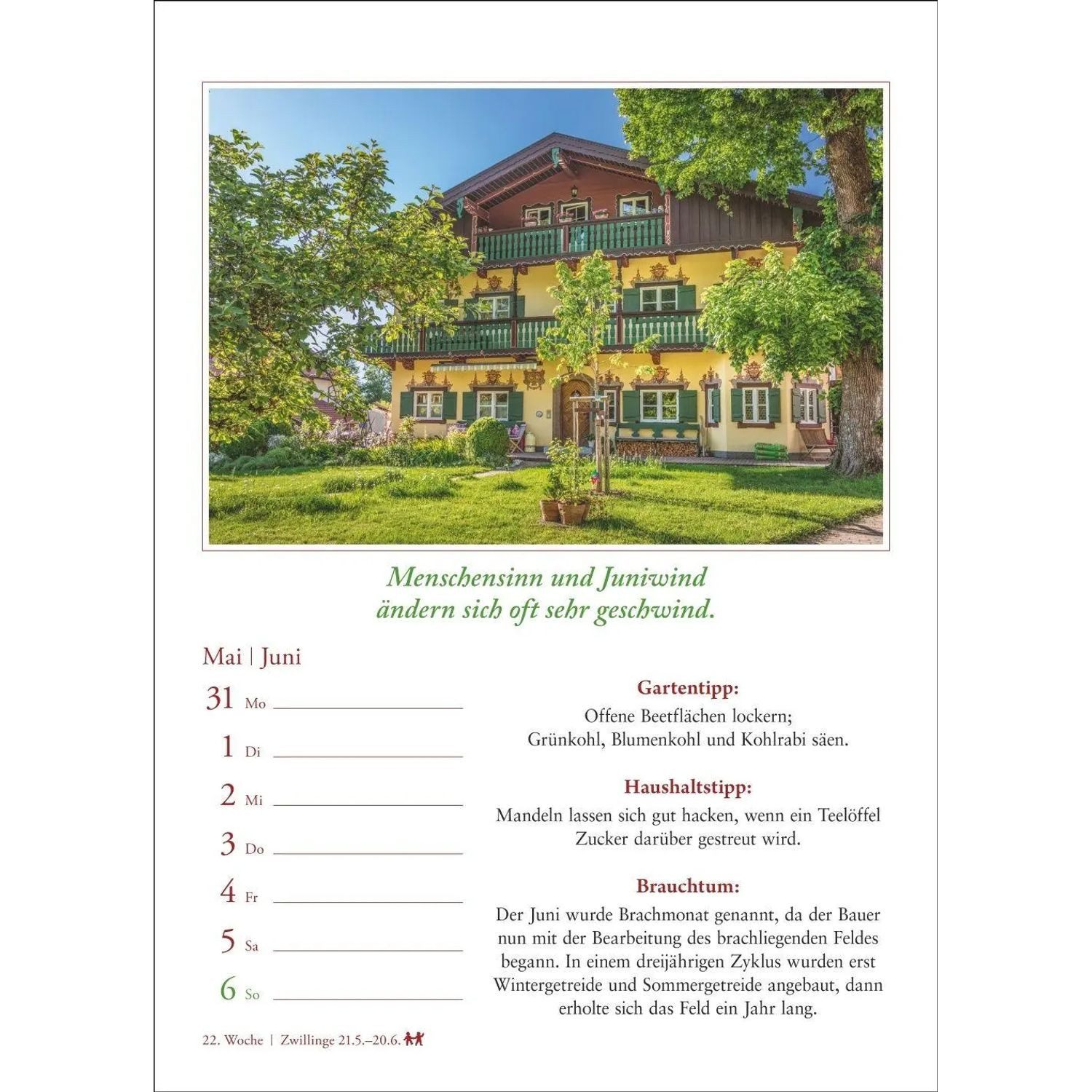 Harenberg Kalender Verlag Wandkalender Bauernweisheiten Wochenkalender 2027 - Bauernregeln, Brauchtum,...