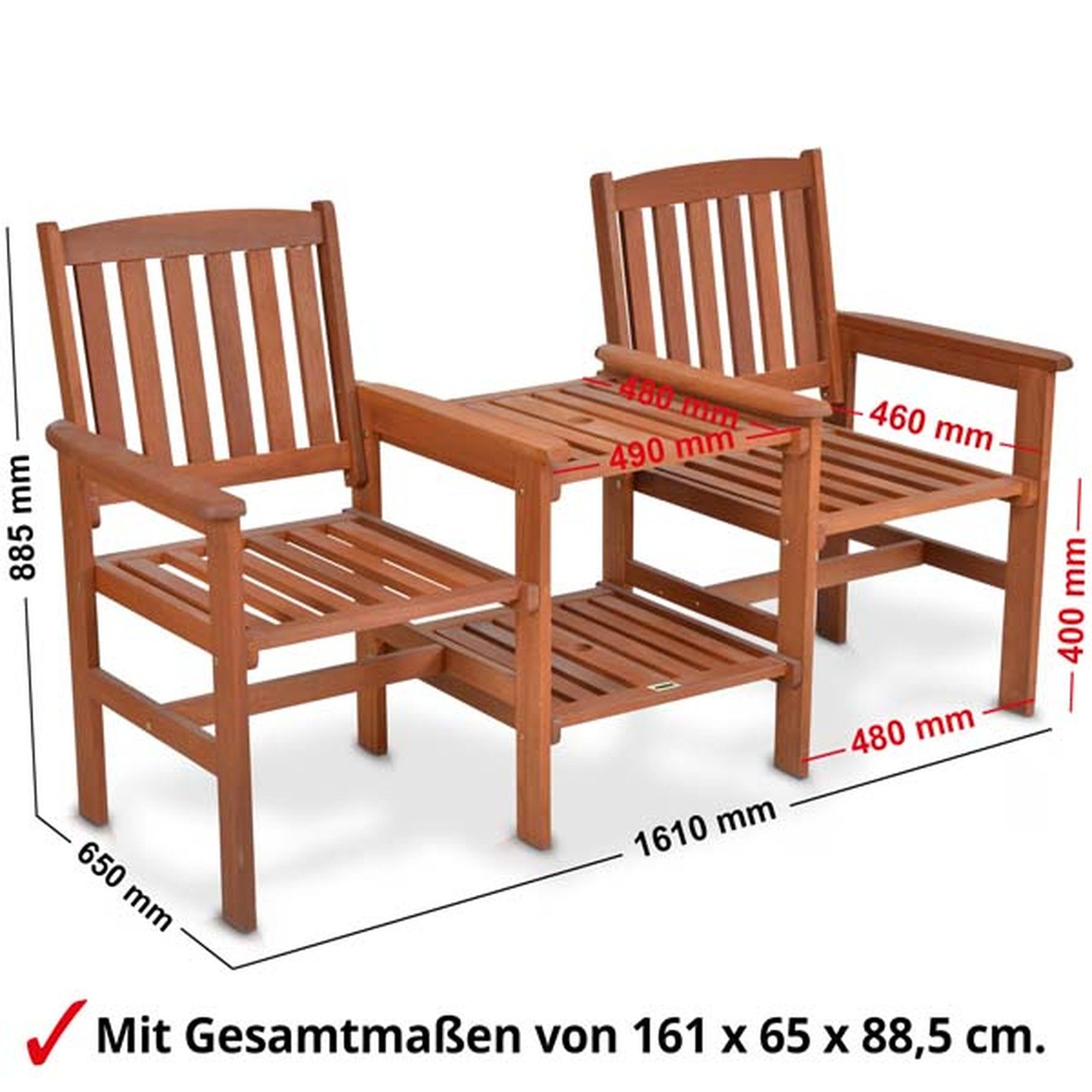 Hecht Gartenbank mit Tisch, Meranti Holz, günstig online kaufen