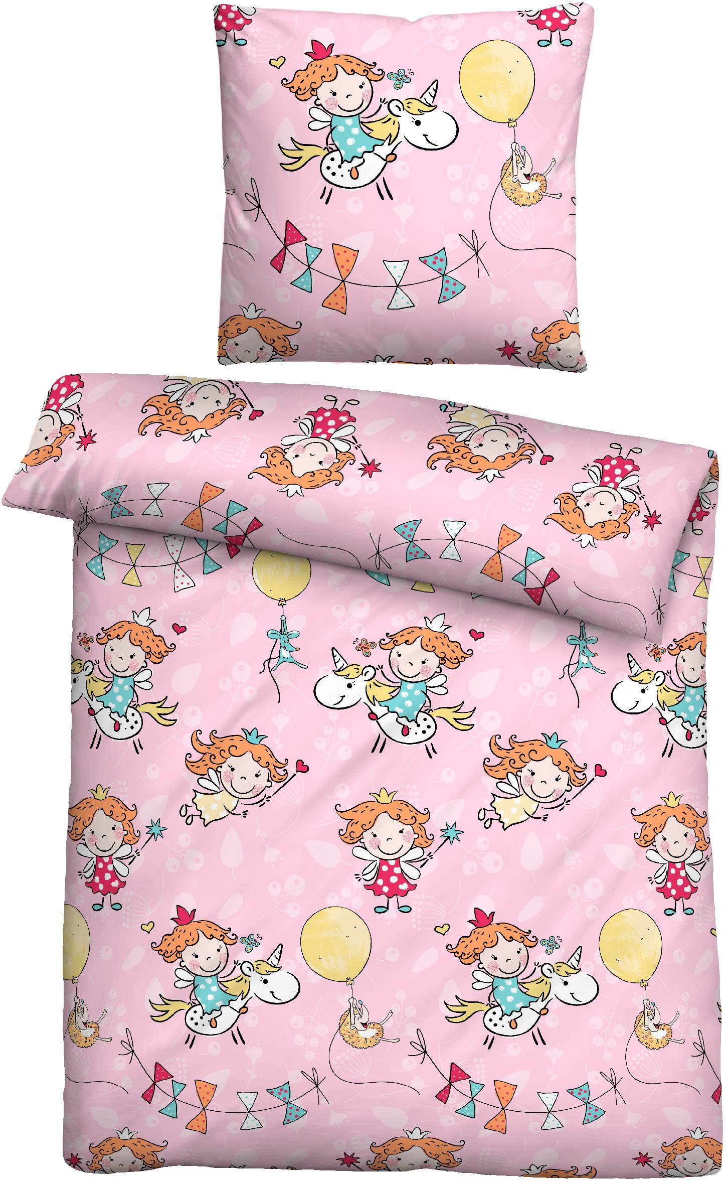 Biberna Bettwäsche lustige Fee, Feinbiber, 2 teilig, wohlig warm + weich, p günstig online kaufen